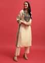 White Sequin Embroidered Tissue Kurta Set With Dupatta