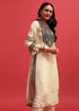 White Sequin Embroidered Tissue Kurta Set With Dupatta
