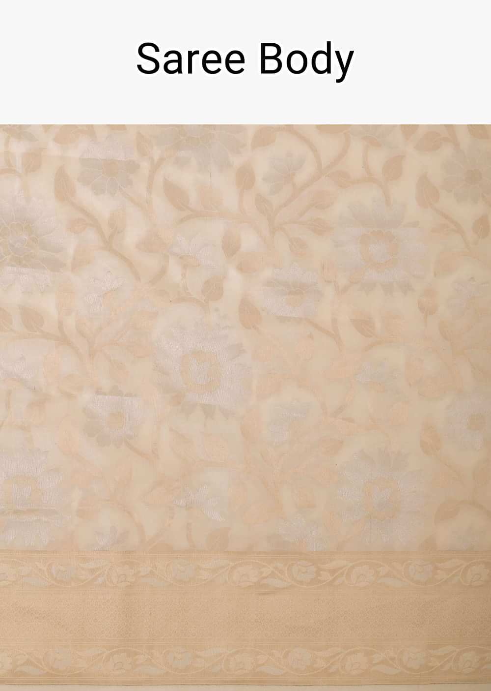 White South Dharmavaram Silk Saree With Antique Zari Weave And Unstitched Blouse Fabric