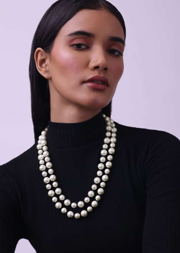 White Toned Mother Of Pearls Mala White Toned Mother Of Pearls Mala