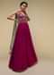 Wine Anarkali Suit In Georgette With A Heavily Hand Embroidered Bodice Featuring Multi Colored Resham And Beads