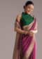 Wine Dola Silk Saree With Butti Work And Floral Border