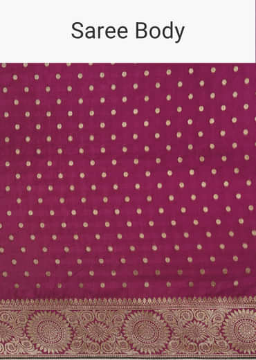 Wine Dola Silk Saree With Butti Work And Floral Border