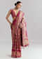 Wine Dola Silk Woven Saree With Zari Butti Work