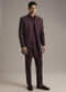 Wine Indo Western Set For Men With Cutdana Embroidery