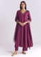 Wine Silk Anarkali Suit With Sequins And Cutdana Work