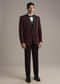 Wine Tuxedo For Men With Cutdana Embroidery