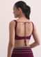 Wine Georgette Saree In Cutdana Embroidery With Unstitched Blouse