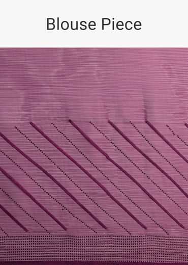 Wine Glass Tissue Saree In Swarovski With Unstitched Blouse