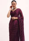 Wine Glass Tissue Saree In Swarovski With Unstitched Blouse