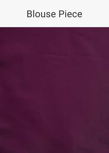 Wine Organza Saree With Lace Border And Unstitched Blouse Piece
