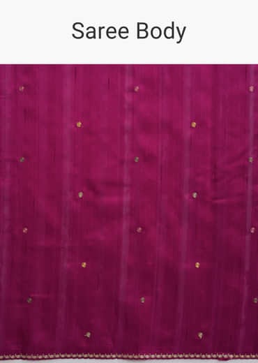 Wine Organza Silk Saree With Floral Thread Embroidery And Cutwork Wine Organza Silk Saree With Floral Thread Embroidery And Cutwork