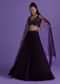 Wine Purple Lehenga And Blouse Set In Chinon With Sequins Work