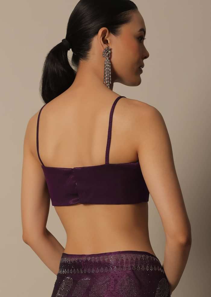 Wine Radiance Saree with Unstitched Blouse