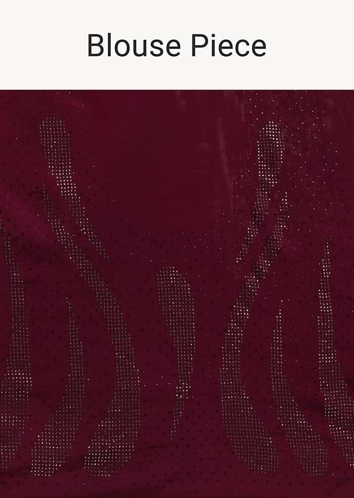 Wine Radiance Saree with Unstitched Blouse