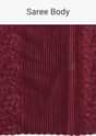Wine Saree With Thread And Stone Embroidery And Unstitched Blouse