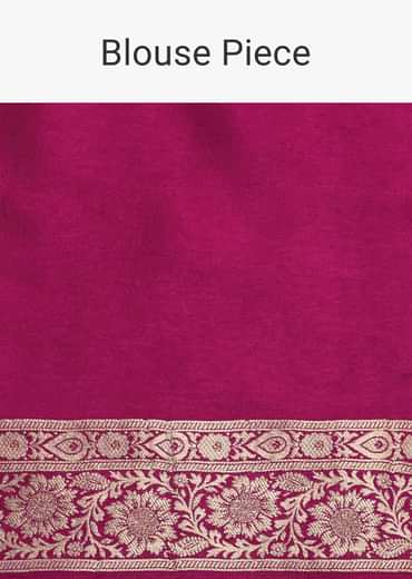 Wine Silk Saree with Butta Detail And Unstitched Blouse Piece