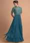 Yale Blue Jumpsuit With Georgette Layers On The Bottom And A Raw Silk Bodice Online - Kalki Fashion