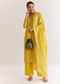 Yellow Banarasi Georgette Kurta Set With Zardosi And Cutdana Work
