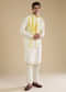 Yellow Banarasi Silk Jacket Kurta Set with Sequin Work