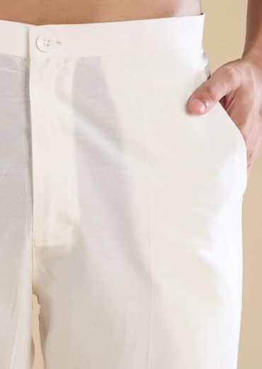 Yellow Chanderi Kashmiri Hand Work Straight Mens Kurta Set