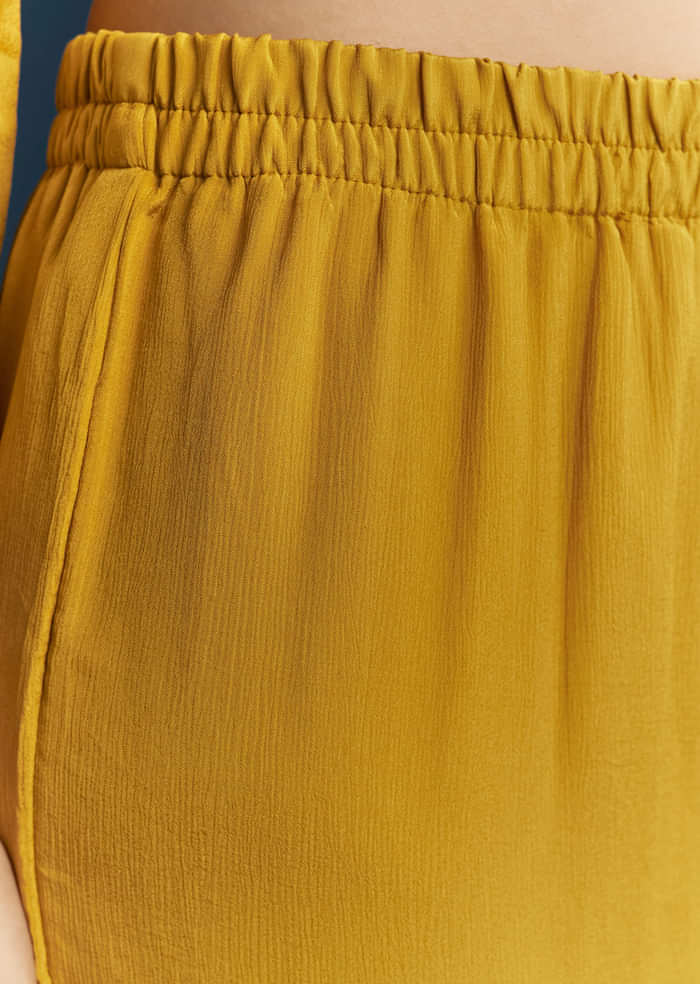 Yellow Chinon Sharara Suit With Zardosi Work