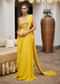 Yellow Crepe Draped Saree With Embroidered Blouse