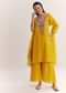 Yellow Dola Silk Kurta Dupatta Set With Zardosi And Thread Work