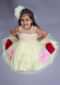 Yellow Dress In Net With 3D Handmade Organza Roses On The Hemline Online - Kalki Fashion
