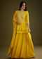 Yellow Georgette Gotta Lace Kurta Set With Cut Dana and Sequins Embellishments