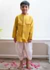Kalki Boys Yellow Kurta Shirt With Contrast Potli Buttons And Dhoop Chau Pocket Details Love The World Today