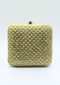 Yellow raw silk hand embroidered clutch only on Kalki