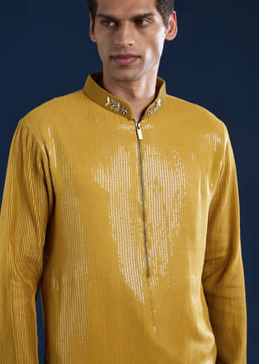 Yellow Sequin Kurta Set