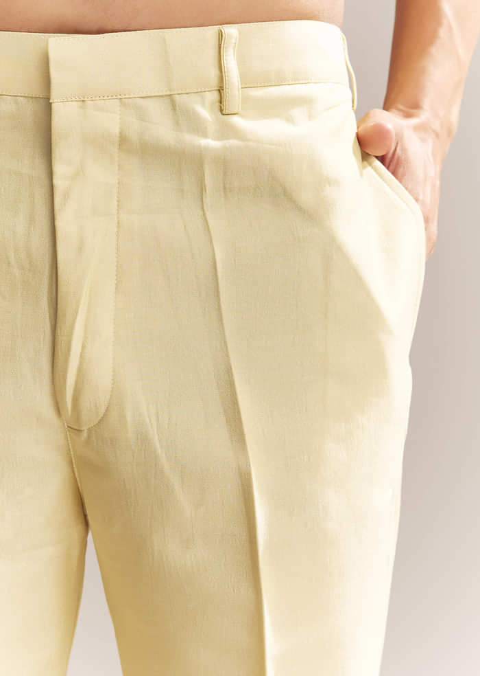 Yellow Silk Kurta Jacket Set For Men With Heavy Embroidery