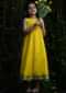 Kalki Girls Yellow Sleeveless Dress In Hand Woven Cotton Silk With Tie Up In The Back By Love The World Today