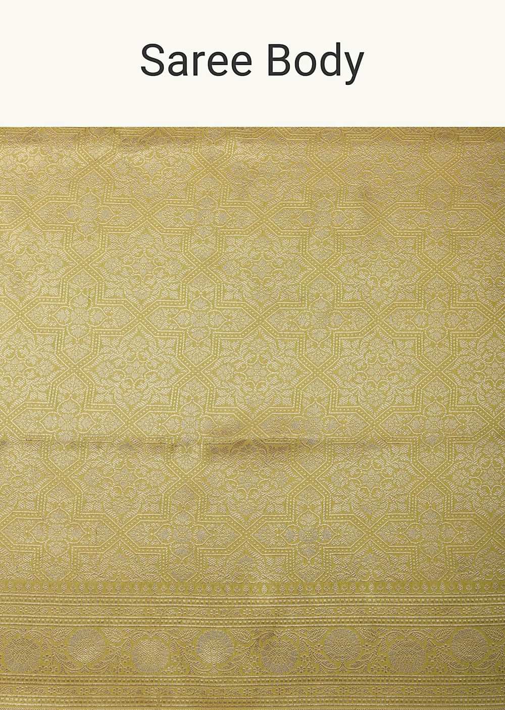 Yellow Banarasi Katan Silk Saree With Unstitched Blouse Piece