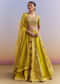 Yellow Brocade Organza Bridesmaid Lehenga With Zardosi Embroidery