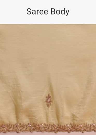 Mehndi Green Crushed Tissue Saree With Cutdana Work