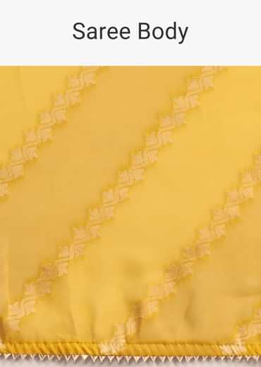 Yellow Dola Silk Leheriya Woven Saree With Gotta Patti Border