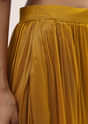 Yellow Embroidered Chiffon Crop Top And Palazzo