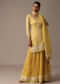 Yellow Embroidered Kurta Palazzo Set With Dupatta