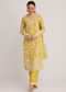Yellow Embroidered Kurta Pant And Dupatta Set
