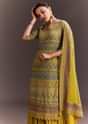 Yellow Embroidered Palazzo Suit