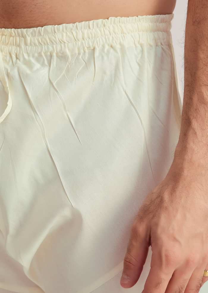 Yellow Embroidered Silk Kurta Set