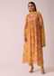 Yellow Floral Print Anarkali Set with Sequin Embellishments