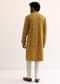 Yellow Georgette Abla Work Kurta Set For Men