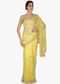 Yellow Georgette Saree and Blouse Styled with Moti, Sequins and Zardosi only on Kalki