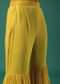 Yellow Georgette Sharara Suit Set With Embroidery