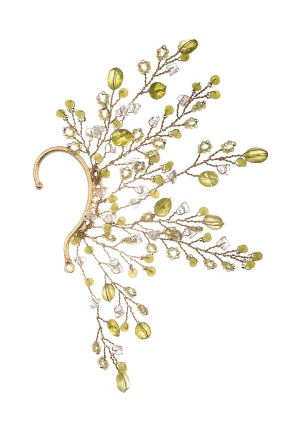 Yellow Handcrafted Earcuff In Mix Metal Yellow Handcrafted Earcuff In Mix Metal