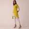 Yellow Kurta Set In Cotton With Patchwork